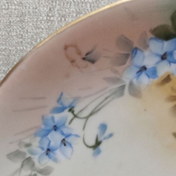Nippon Hand Painted Floral Serving Plate with Handles Gold Trim Antique - Picture 7 of 11